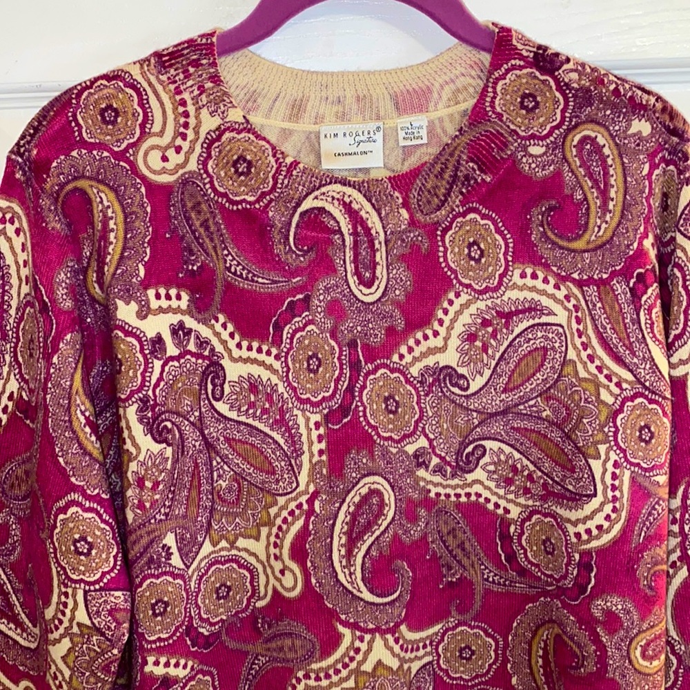 Kim Rogers Long Sleeve Sweater SZ L .